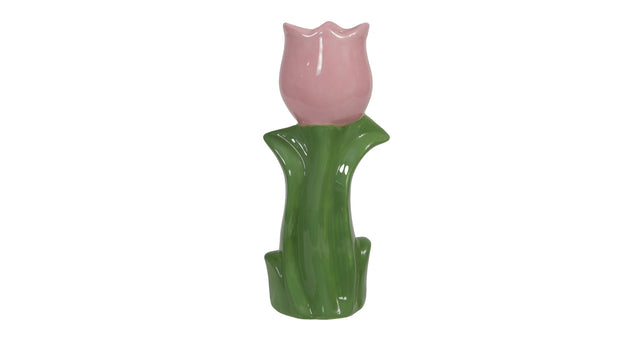 Pc. 1 dolomite tulip vase pink 20.5 cm