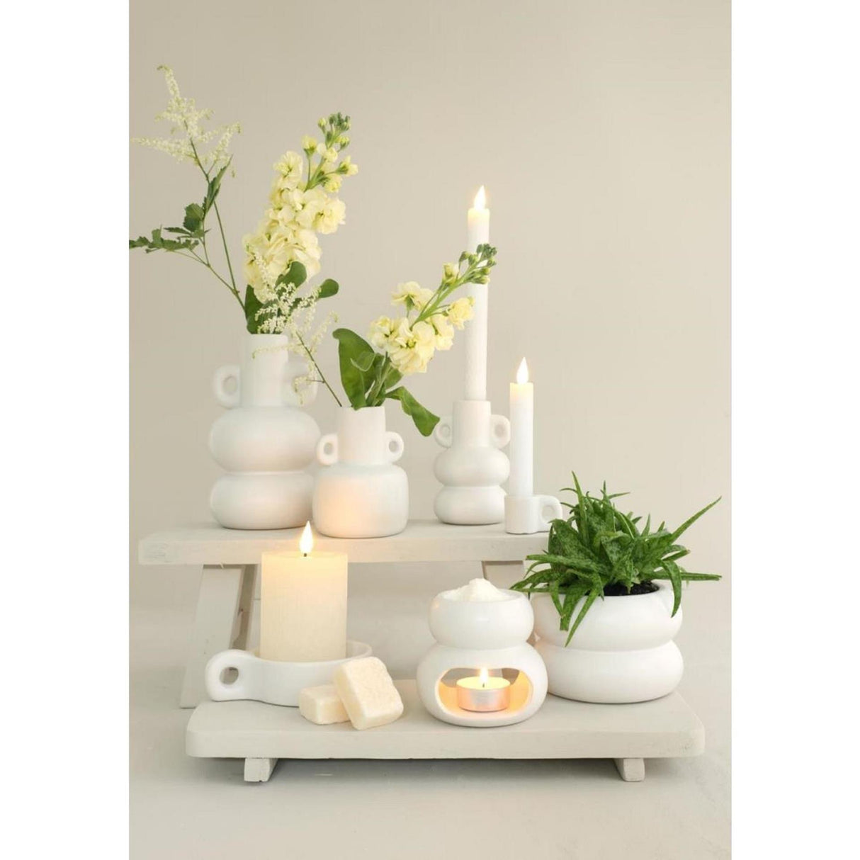 Ideas 4 seasons chubby bloempot gebroken wit ã˜9xh6,4cm