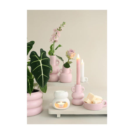 Ideas 4 seasons chubby vaas - kaarsenhouder ø7,6xh12cm roze