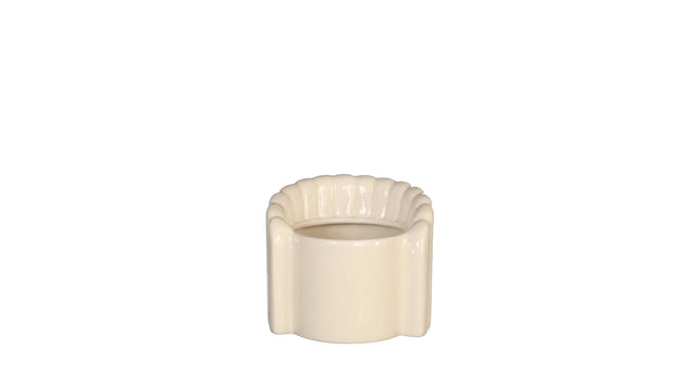 Pouff stoel aardewerk ø8,4 h.9 l.9,5 cm crème
