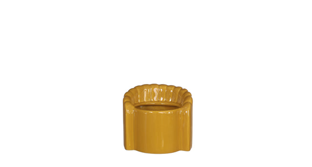 Pouff stoel aardewerk ø8,4 h.9 l.9,5 cm mosterd