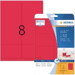 Herma Druckeretiketten Neonetiketten A4 99,1x67,7 mm leuchtend rotes Papier matt 160 Stk.