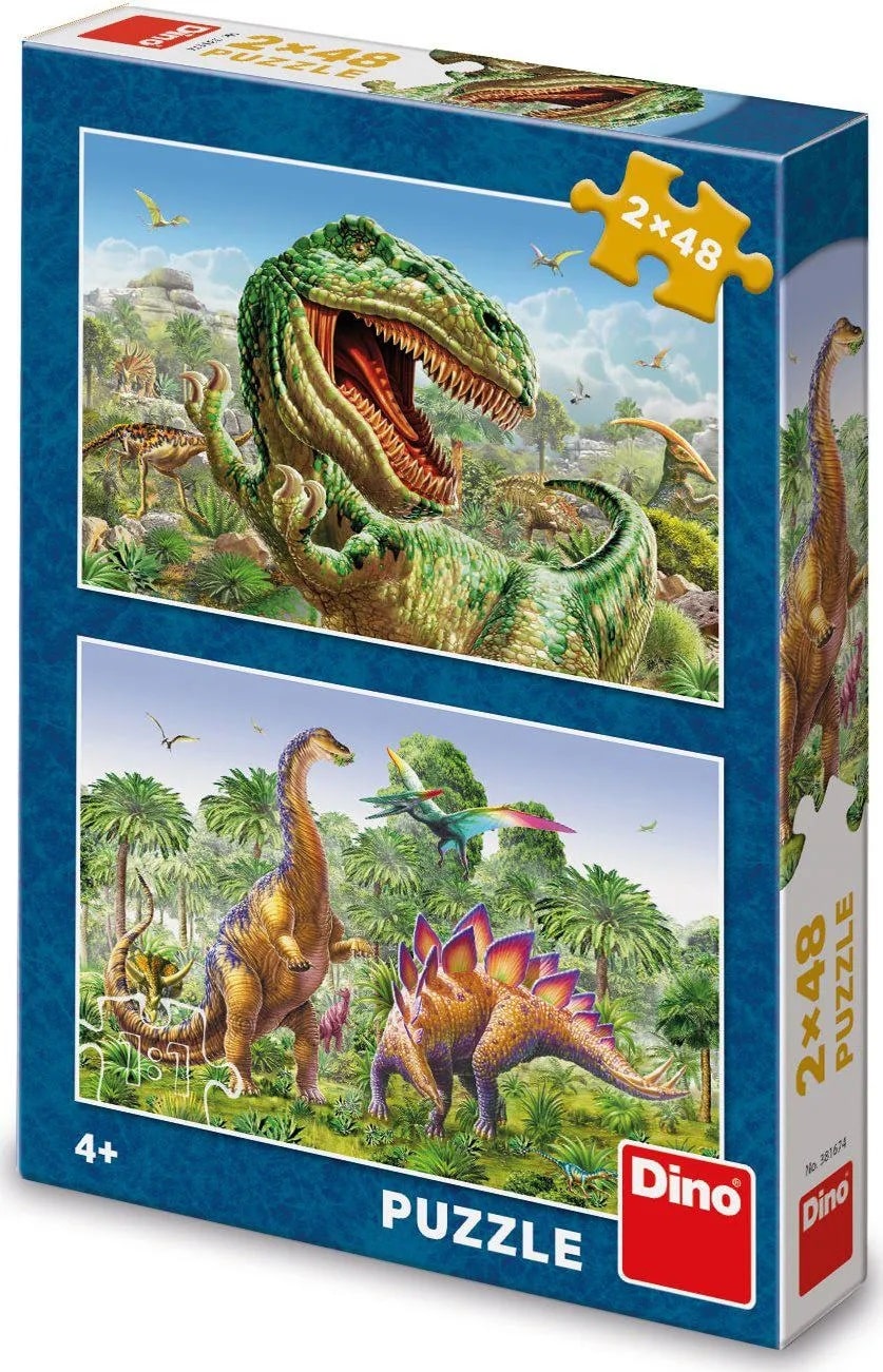 Dinotoys Dino-Puzzle – Kampf der Dinos – 2 x 48 Teile