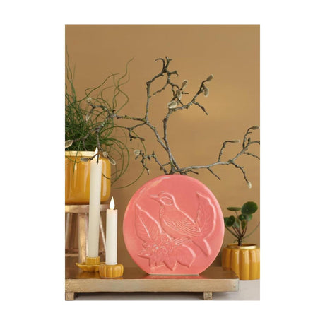 Ideas 4 seasons vaas bird terra roze ø6x20x20cm