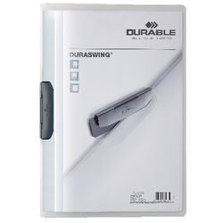 Clip-Ordner Duraswing aus robustem Kunststoff A4 220 x 306 mm, transparenter Graphit