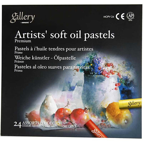 Mungyo Gallery Ölpastell Premium, L: 7 cm, Stärke 10 mm, verschiedene Farben, 24 Stück 1 Box