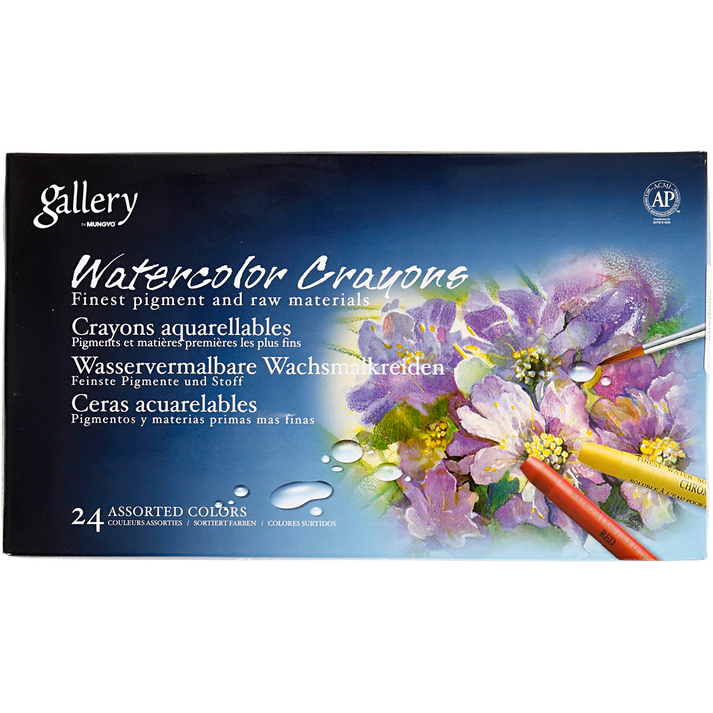 Mungyo Aquarellkreide, L: 9,3 cm, verschiedene Farben, 24 Stück, 1 Box