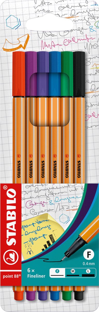 Stabilo point 88 – Premium-Fineliner – Etui mit 6 Farben