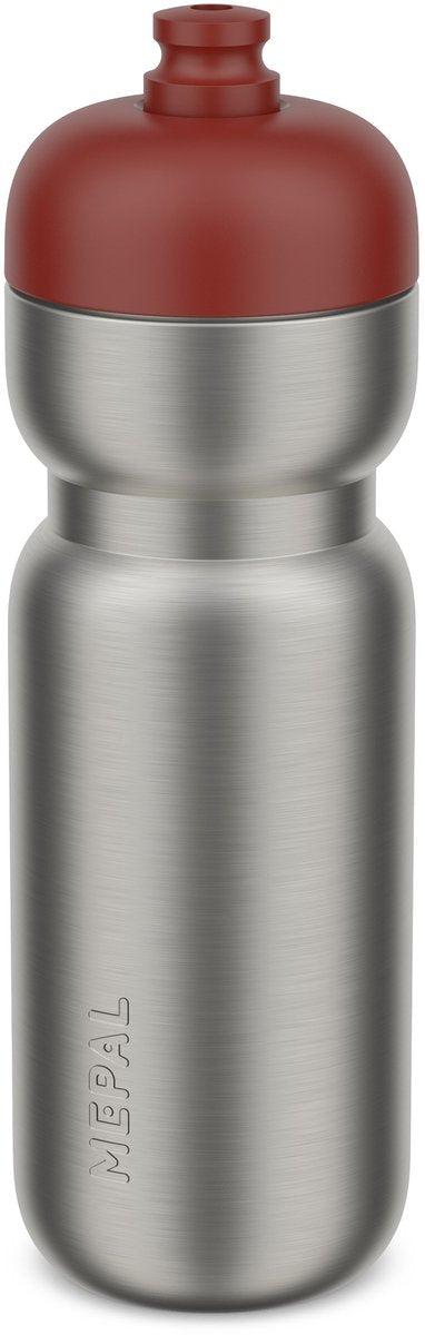 Mepal Edelstahl-Pull-Sportflasche – 800 ml – Packung. Öffnen und trinken – leichter Edelstahl – spülmaschinenfest – Trinkflaschen – Bergrot