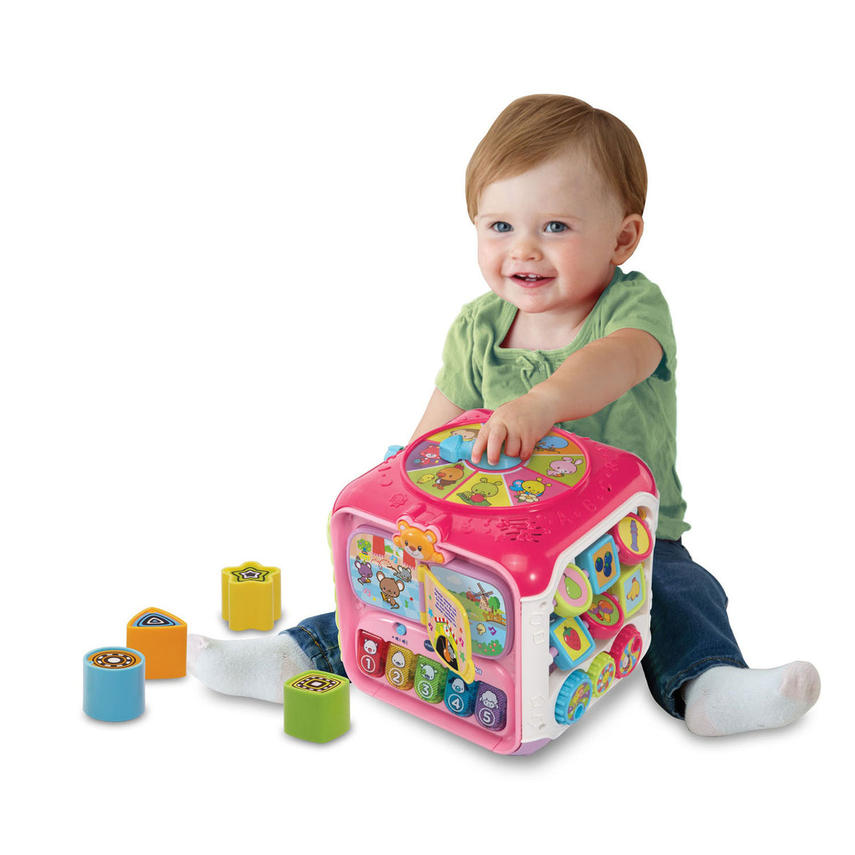 Vtech Baby-Aktivitätswürfel – Lernspielzeug für Babys – Tiere, Zahlen und Farben – Geschenk – von 9 bis 36 Monaten – Rosa