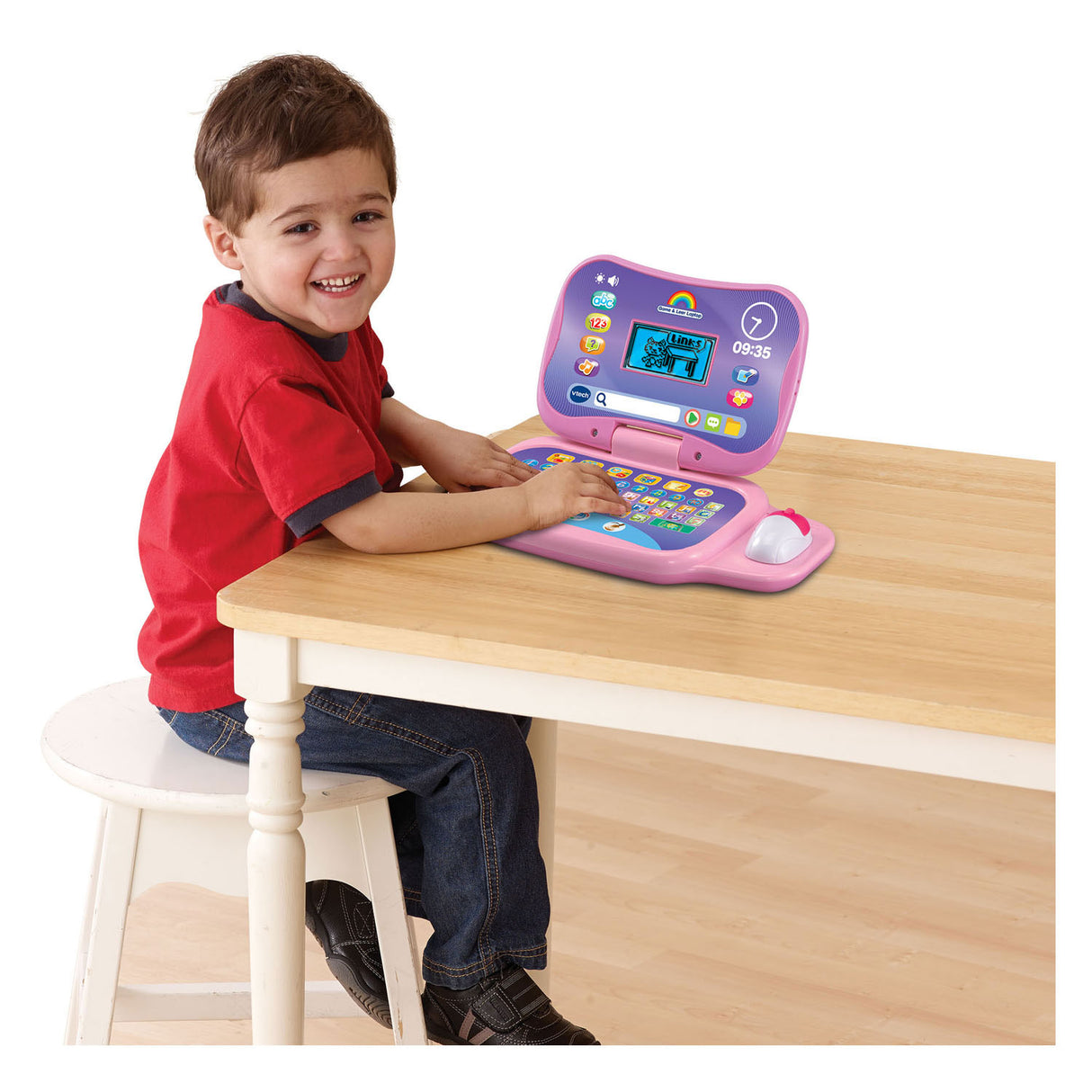 Vtech-Spiel und Laptop-Lernen in Pink