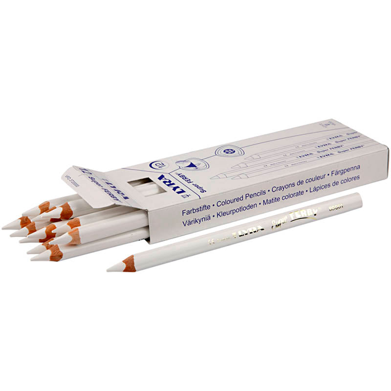 Lyra Super Ferby 1 Buntstifte, L: 18 cm, Mine 6,25 mm, weiß, 12 Stück 1 Box