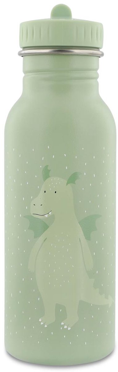 Trixie Trinkflasche - mr. Drache – Edelstahl-Wasserflasche für Kinder – 500 ml – auslaufsichere Flasche – grün – Drache