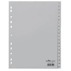 Numerische Tabs langlebig 6522 20 Tabs 11 Löcher grau