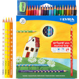 Lyra Groove dünne Buntstifte, L: 18 cm, Mine 3,3 mm, farbig sortiert, 24 Stück 1 Box