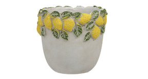 Pc. 1 cement flowerpot lemon yellow ø 13.5x12 cm