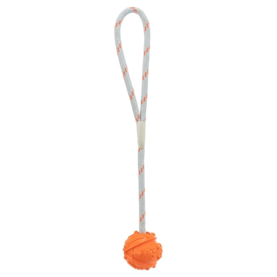 Trixie-Ball am Seil aus Naturkautschuk, schwimmend, orange