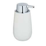 Wenko zeepdispenser badi wit mat keramiek 320ml - zeeppompje vrijstaand en navulbaar - badkamer toilet keuken