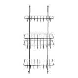 Wenko doucherek revigo 3-laags zwart staal 19x57cm - zonder boren - doucherekje hangend - douchemand - douchecaddy ophangbaar