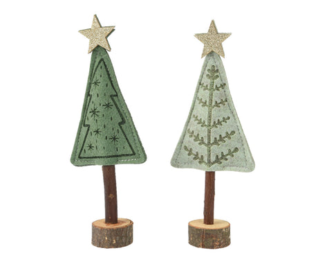 Decoris Deko-Weihnachtsbaum aus Filz, grün 8x4x20cm