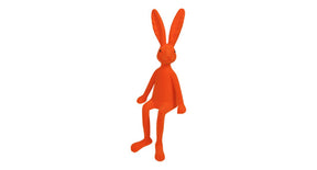 Pc. 1 flock rabbit sitting orange 40.5 cm