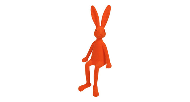 Pc. 1 flock rabbit sitting orange 40.5 cm