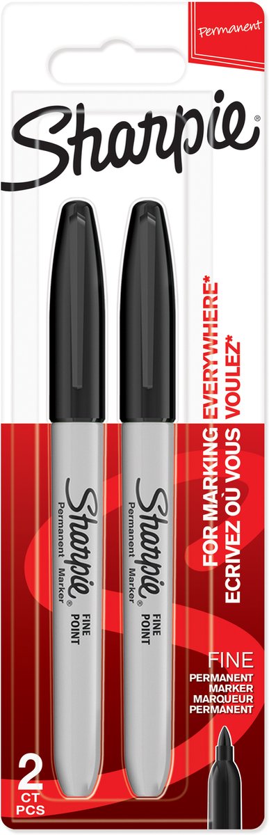 Sharpie Permanentmarker | feiner Punkt | schwarze Tinte | 2 Stk