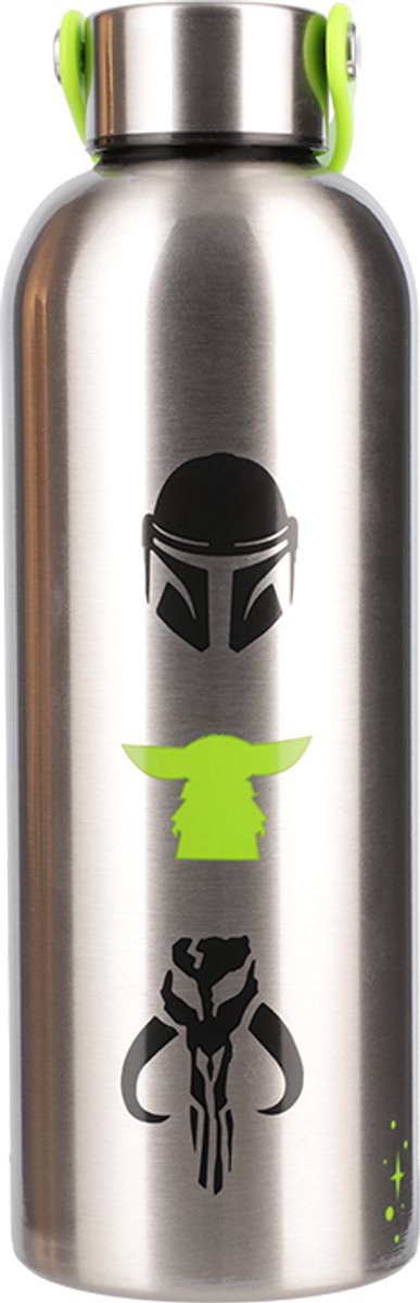 Paladone star wars mandalorian grogu waterfles – 500 ml rvs isolatiefles met draaglus –