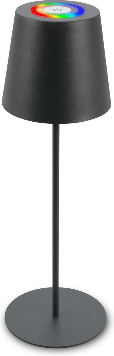 B.k.licht briloner – wiederaufladbare RGB-Tischleuchte – kabellose Lampe – Touch-dimmbar – für drinnen und draußen – höhenverstellbar – 36 cm x 10,5 cm – Anthrazit