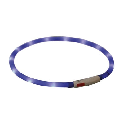 Trixie leuchtendes Hundehalsband USB Silikon wiederaufladbar Königsblau