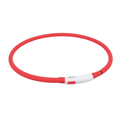 Trixie leuchtendes Hundehalsband USB Silikon wiederaufladbar rot