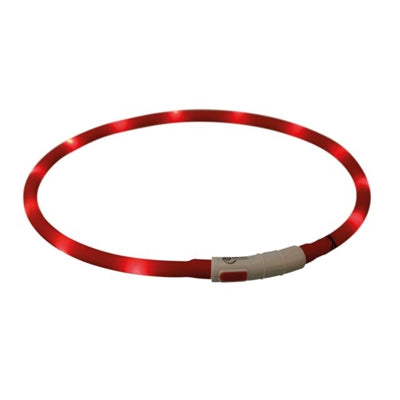 Trixie leuchtendes Hundehalsband USB Silikon wiederaufladbar rot