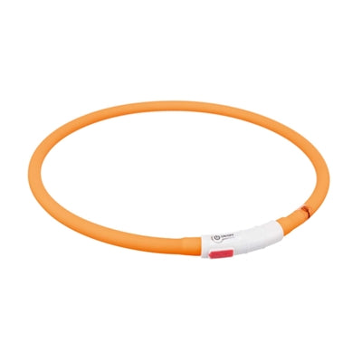 Trixie leuchtendes Hundehalsband USB Silikon wiederaufladbar orange