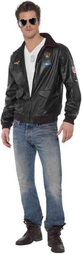 Smiffys Top Gun Bomberjacke schwarz – Größe M