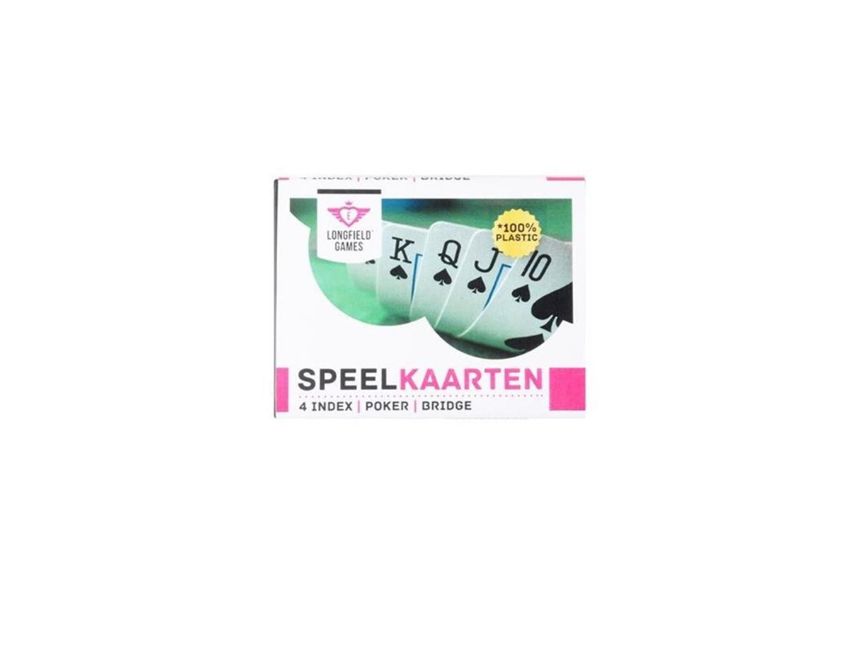 Longfield-Spielkarten 100 % Kunststoff, 2 Sets in Kunststoffbox
