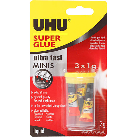 Creativ Company Uhu Sekundenkleber transparent 1 Gramm 3 Stück
