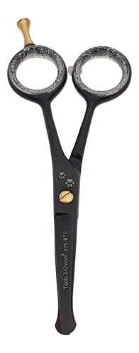 Tools-2-Groom Pot-Schere mit schwarzem Rand, gebogen, 205-BTC