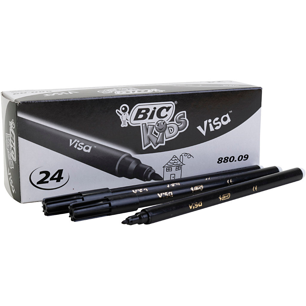 Https: www.cchobby.nl bic-visa-fine-marker-line-thickness-0-7-mm-black-24-piece-1-box