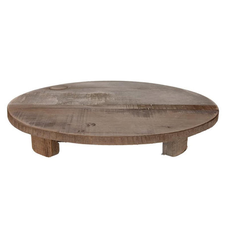 Natürliches Sammeltablett mit Altholzsockel ø38x7cm