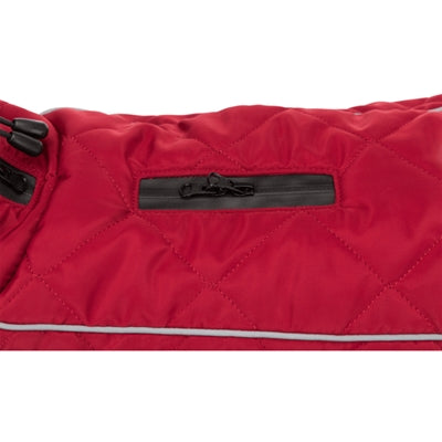 Trixie Hundemantel Minot rot – wattiertes Fleece, reflektierende Streifen, 30 cm