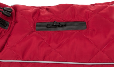 Trixie Hundemantel Minot Rot 40 cm – gepolstertes Fleece, reflektierende Streifen, verstellbarer Bauchgurt