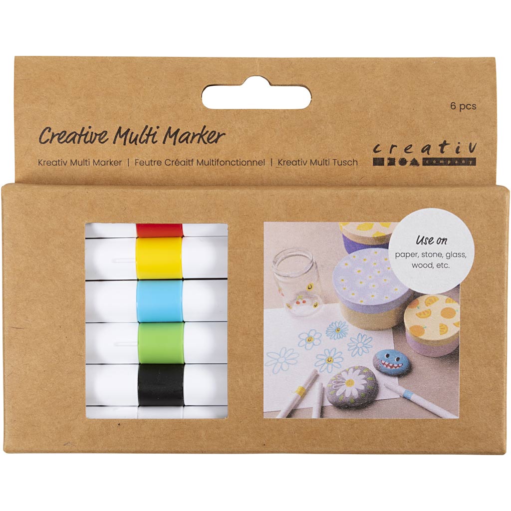 Creativ Company Kreativ-Multimarker, Strichstärke 4 mm, verschiedene Farben, 6 Stück 1 Box