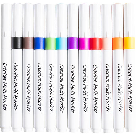 Creativ Company Kreativ-Multimarker, Strichstärke 4 mm, verschiedene Farben, 12 Stück 1 Box