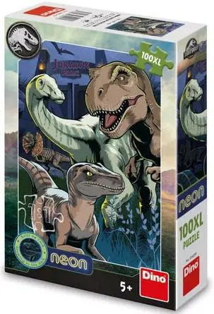 Dinotoys Dino Neon-Puzzle mit Dinosauriern, 100 XL-Teile