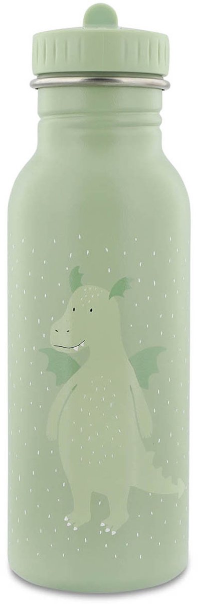 Trixie Trinkflasche - mr. Drache – Edelstahl-Wasserflasche für Kinder – 500 ml – auslaufsichere Flasche – grün – Drache