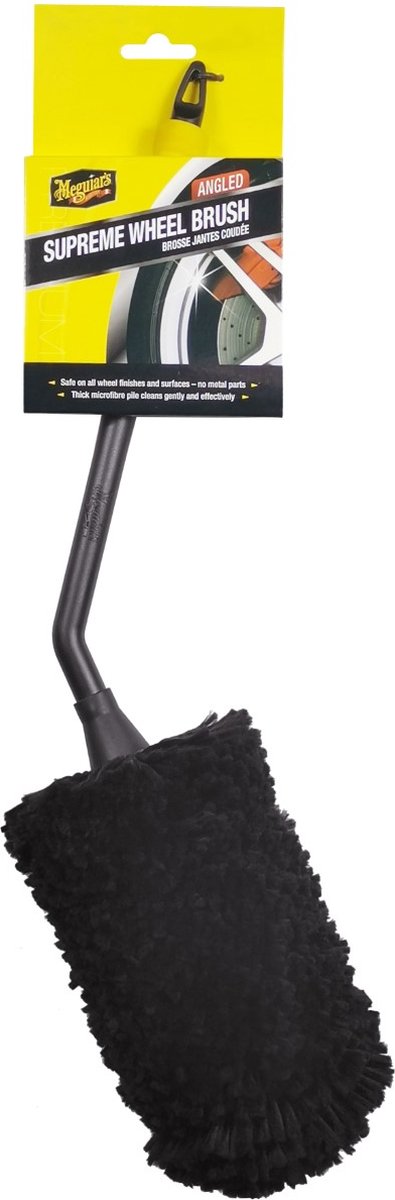 Meguiar's Meguiar's Supreme abgewinkelte Felgenbürste mittel – 35 cm – gebogene Felgenbürste für Felgen, Bremssättel – extra weicher Mikrofaserkopf – Zubehör für die Autopflege