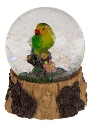 Toi-toys Tierwelt Schneekugel Papagei grün