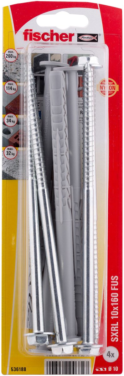 Fischer SXRL 10 x 160 Fus K NV Baudübel 160 mm 536188 1 Satz(e)