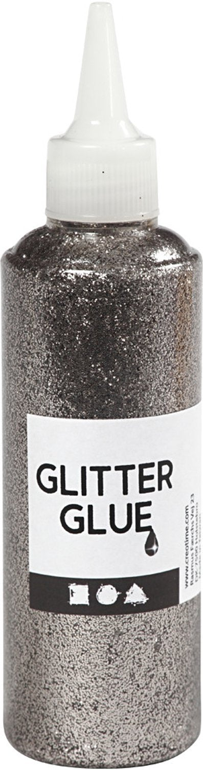 Kreativfirma Glitter Kleber Silber, 118 ml