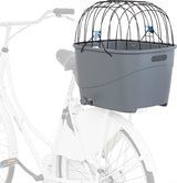 Trixie Fahrradkorb für Gepäckträger mit Drahtkuppel, Kunststoff grau